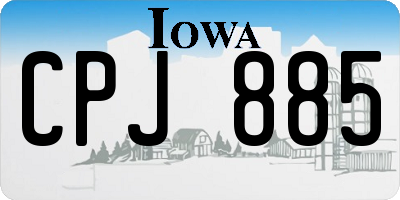 IA license plate CPJ885