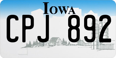IA license plate CPJ892