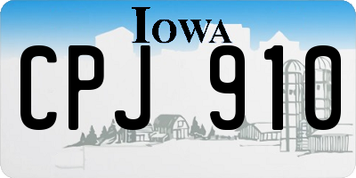 IA license plate CPJ910