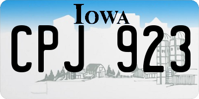IA license plate CPJ923