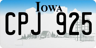 IA license plate CPJ925