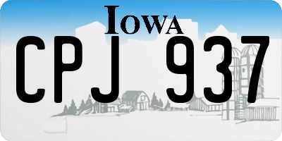 IA license plate CPJ937