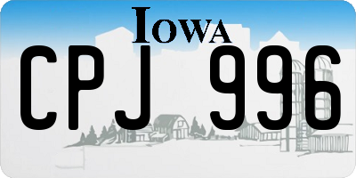 IA license plate CPJ996