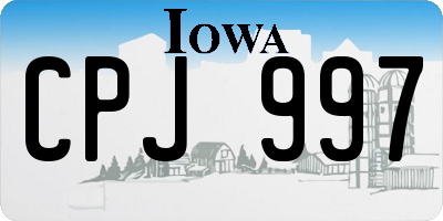 IA license plate CPJ997