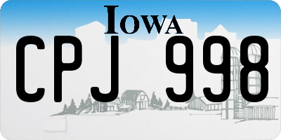 IA license plate CPJ998