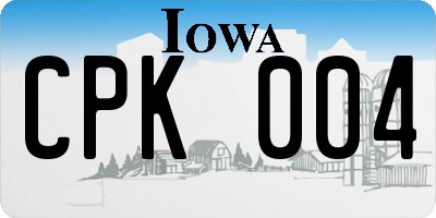 IA license plate CPK004
