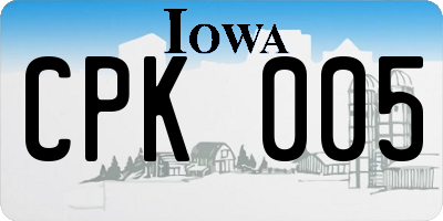 IA license plate CPK005