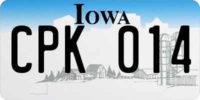 IA license plate CPK014