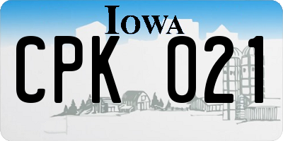 IA license plate CPK021