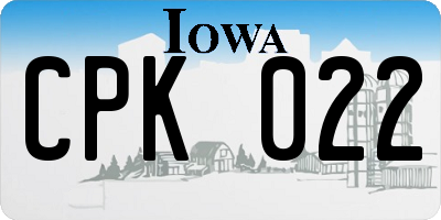 IA license plate CPK022
