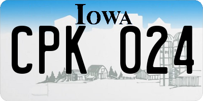 IA license plate CPK024