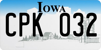 IA license plate CPK032