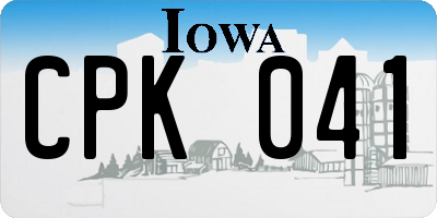 IA license plate CPK041