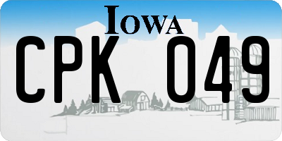 IA license plate CPK049