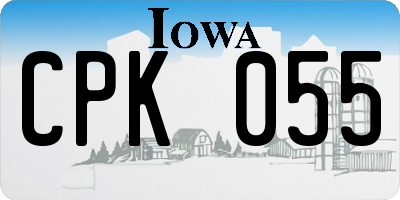IA license plate CPK055