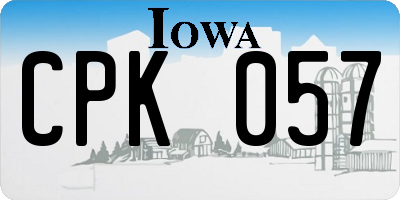IA license plate CPK057