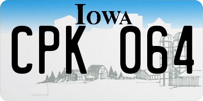 IA license plate CPK064