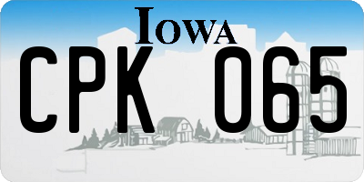IA license plate CPK065