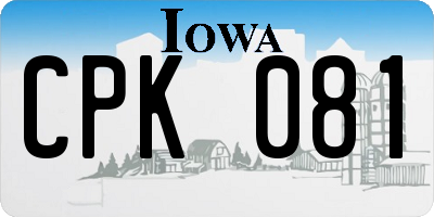 IA license plate CPK081