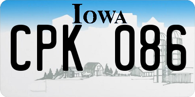 IA license plate CPK086