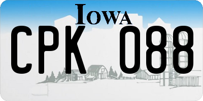IA license plate CPK088