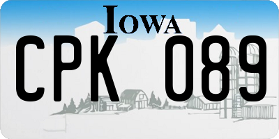 IA license plate CPK089