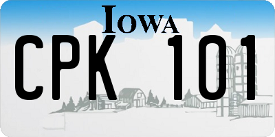 IA license plate CPK101