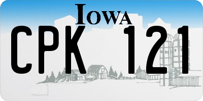IA license plate CPK121