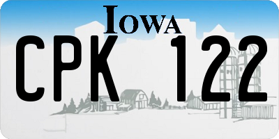 IA license plate CPK122
