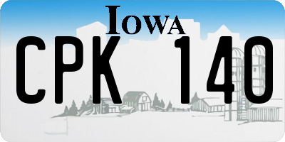 IA license plate CPK140