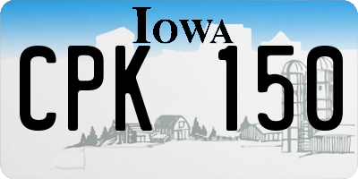 IA license plate CPK150