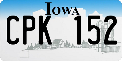 IA license plate CPK152