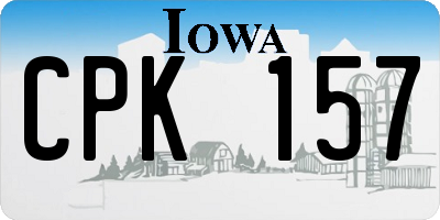 IA license plate CPK157