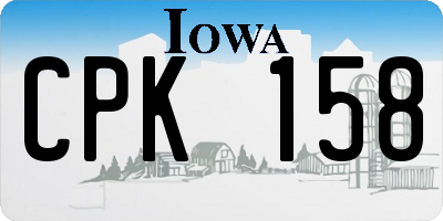 IA license plate CPK158