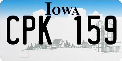 IA license plate CPK159