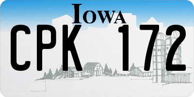 IA license plate CPK172