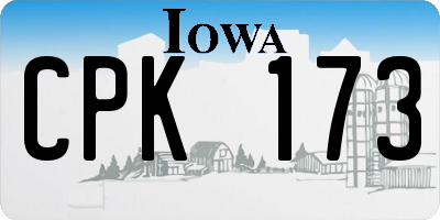 IA license plate CPK173