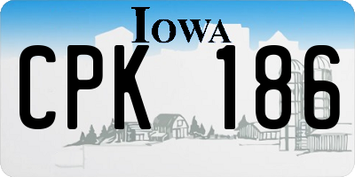 IA license plate CPK186