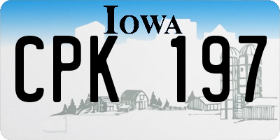 IA license plate CPK197