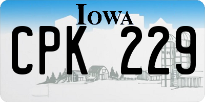 IA license plate CPK229