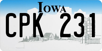 IA license plate CPK231