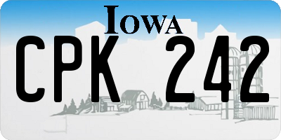 IA license plate CPK242