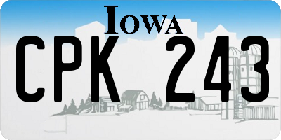 IA license plate CPK243