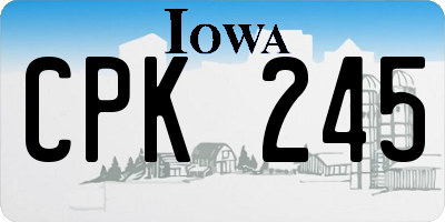 IA license plate CPK245