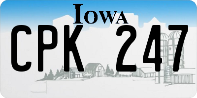IA license plate CPK247