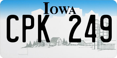 IA license plate CPK249