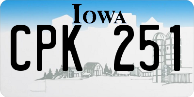 IA license plate CPK251
