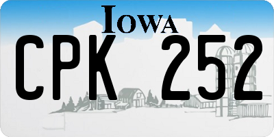 IA license plate CPK252