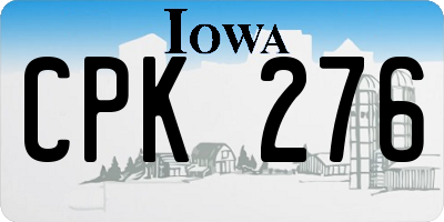 IA license plate CPK276