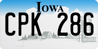 IA license plate CPK286